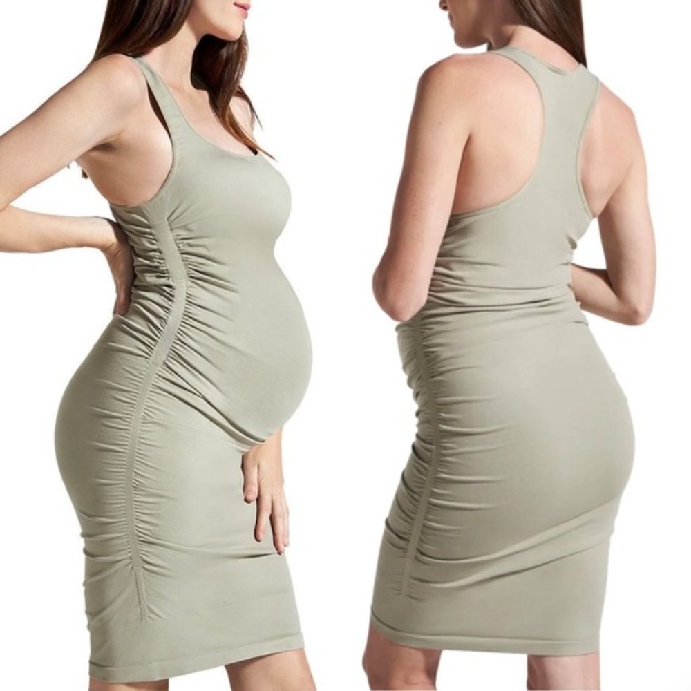 BLANQI Maternity Tank Bodycon Dress in Sage